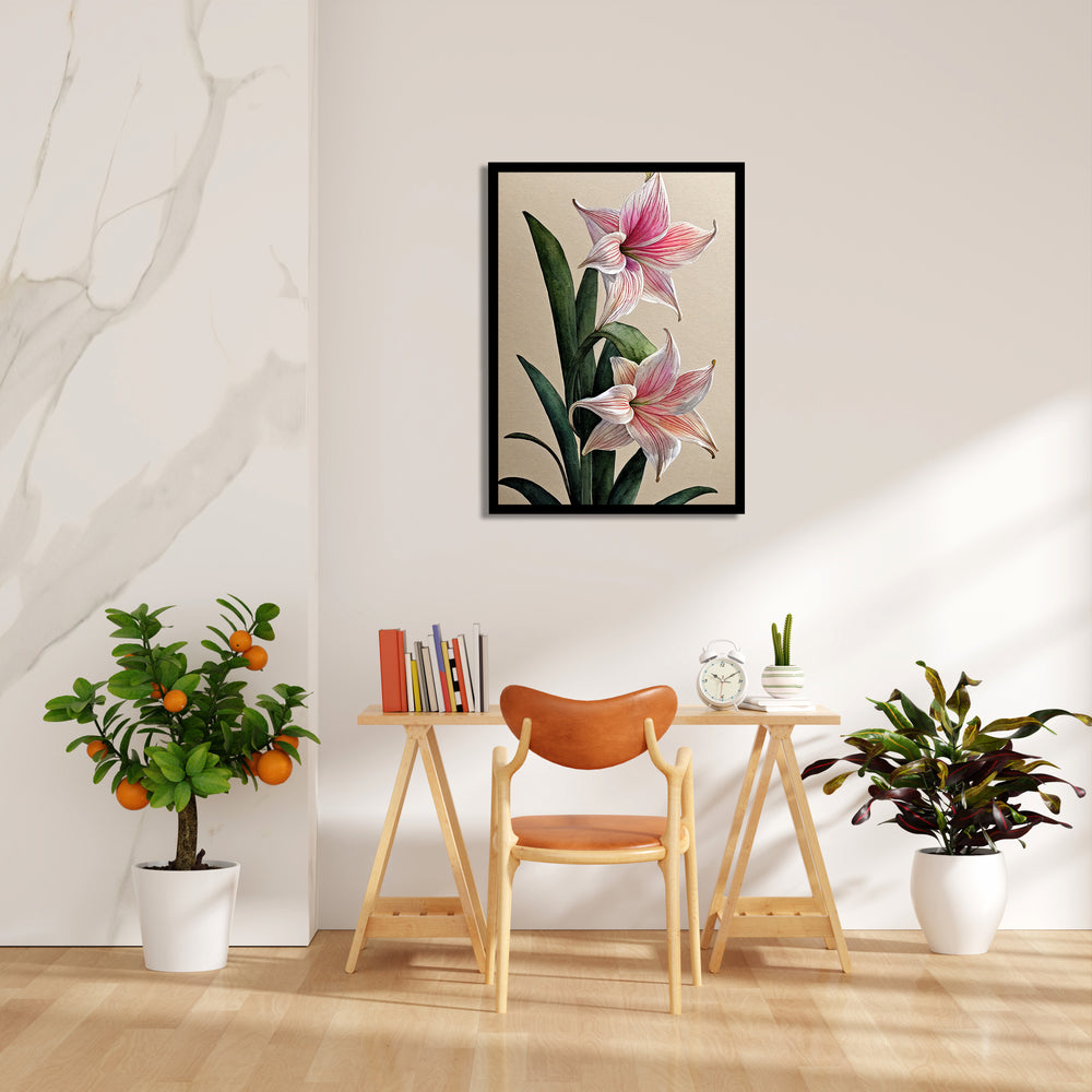 Blush Amaryllis Bloom - Botanical Wall Art