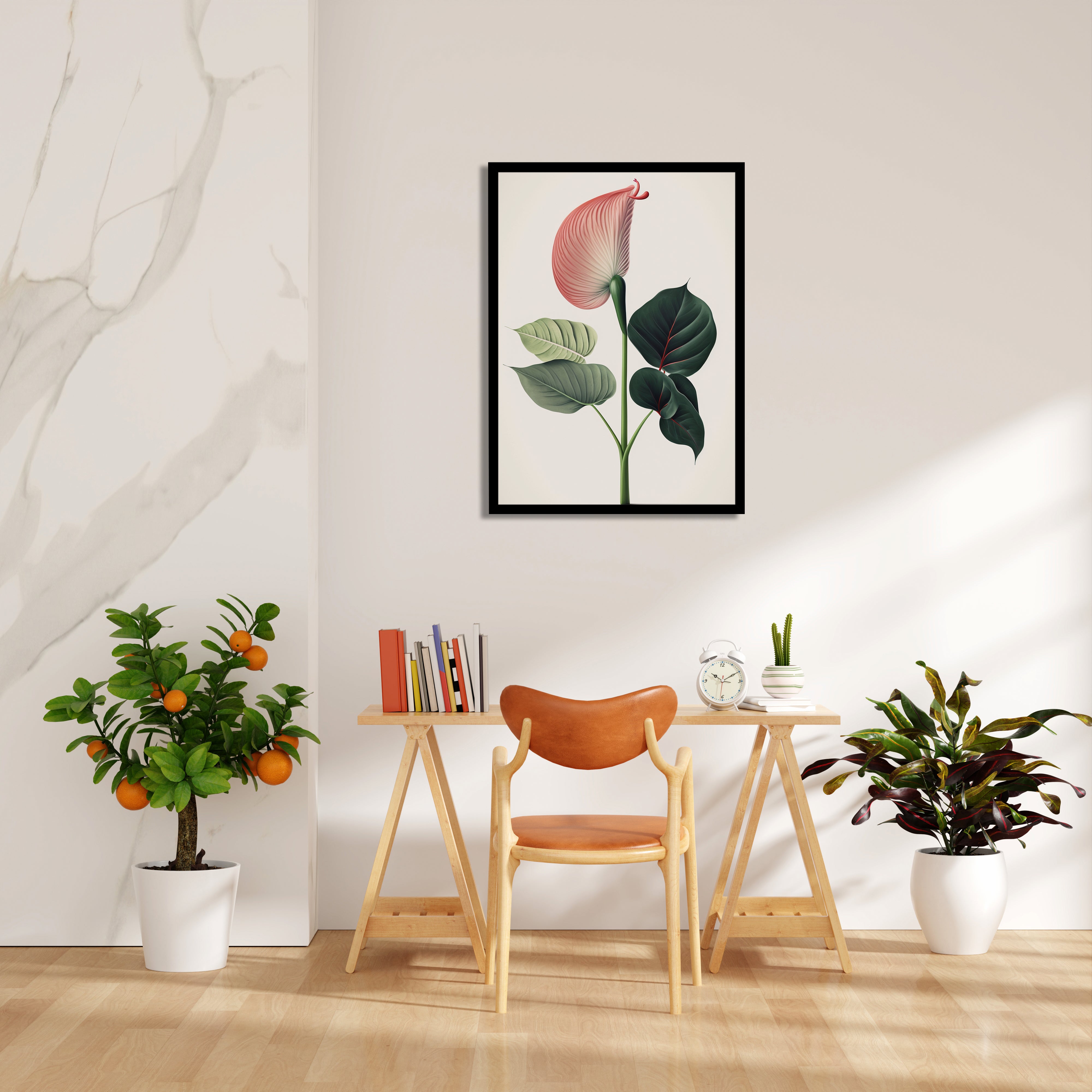 Blush Anthurium Grace - Botanical Wall Art