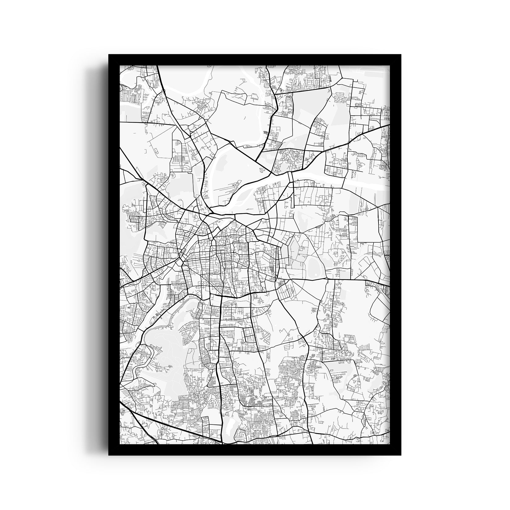 Central Artery Network - street map wall art