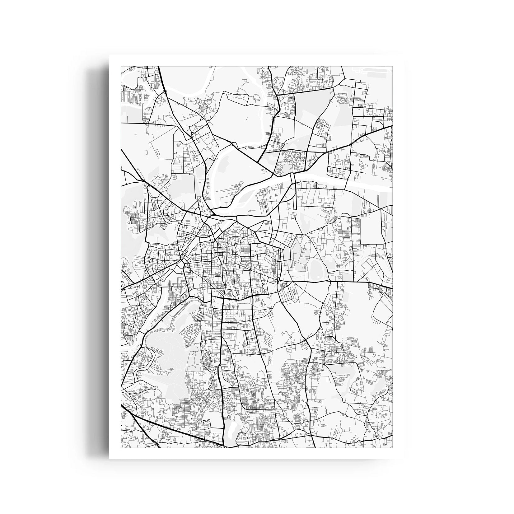 Central Artery Network - street map wall art