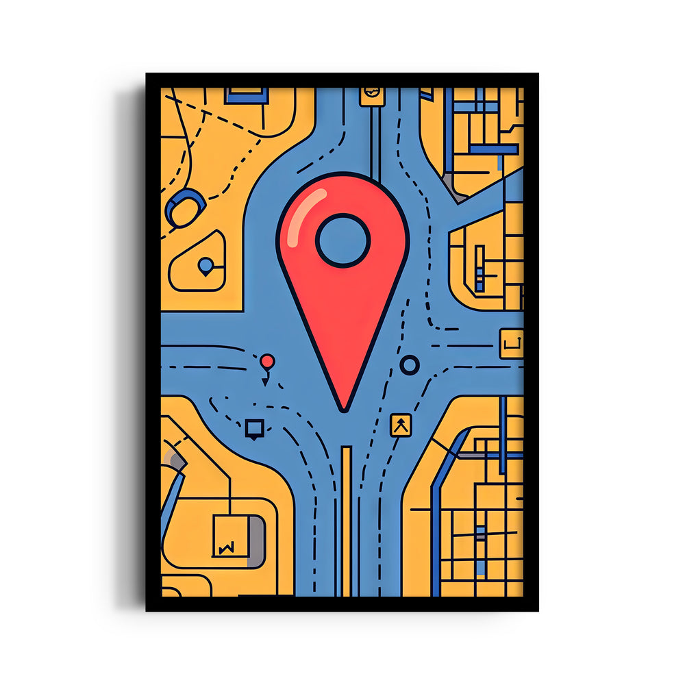 Central Pinpoint Crossroads - street map wall art