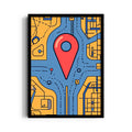 Central Pinpoint Crossroads - street map wall art