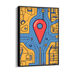 Central Pinpoint Crossroads - street map wall art