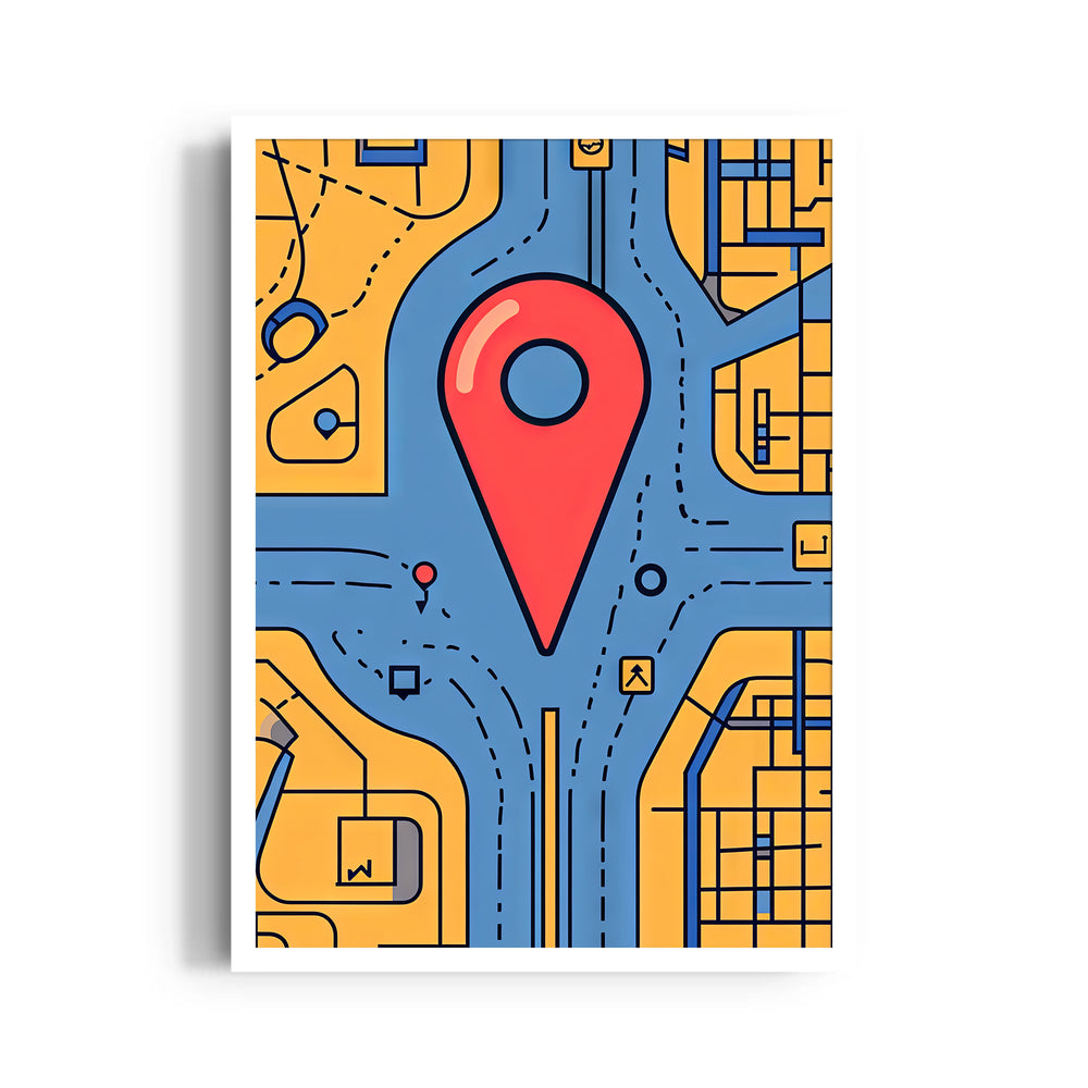 Central Pinpoint Crossroads - street map wall art