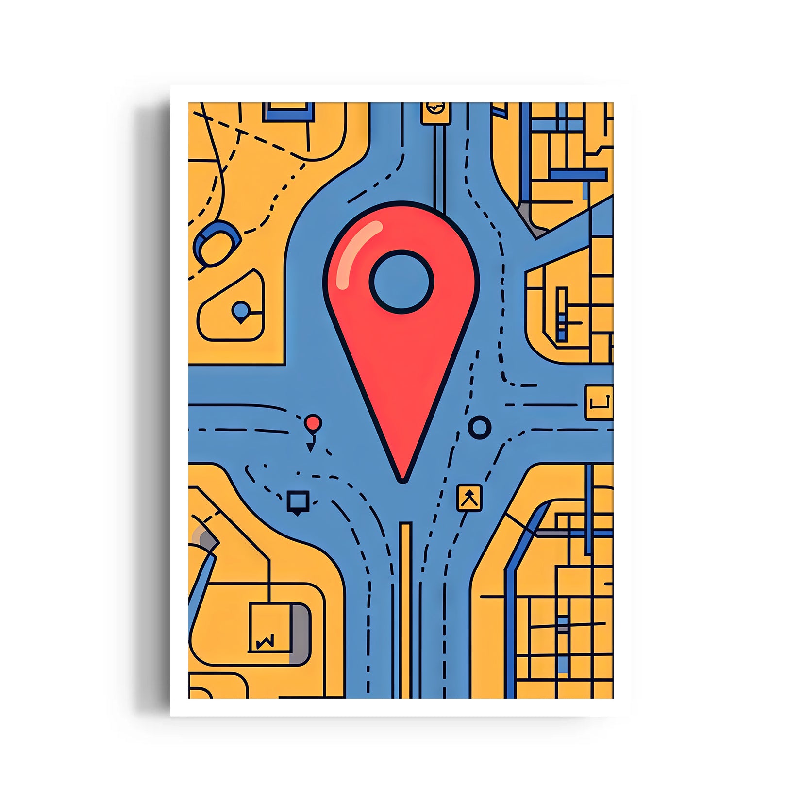 Central Pinpoint Crossroads - street map wall art