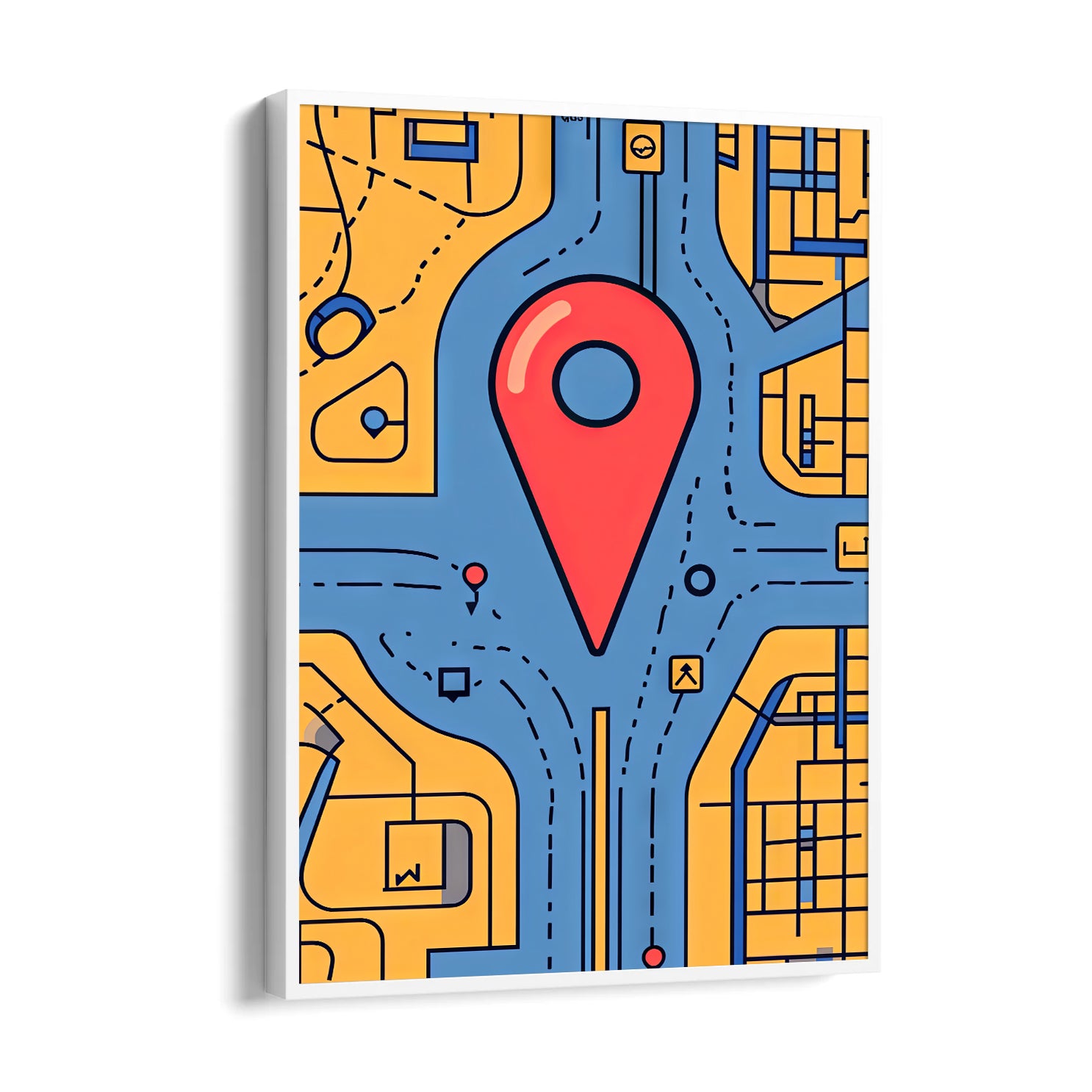 Central Pinpoint Crossroads - street map wall art