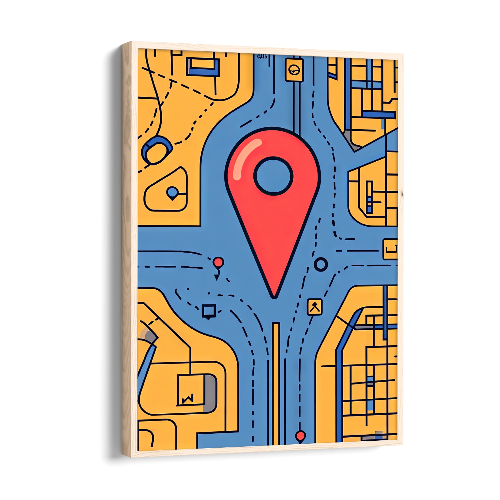 Central Pinpoint Crossroads - street map wall art