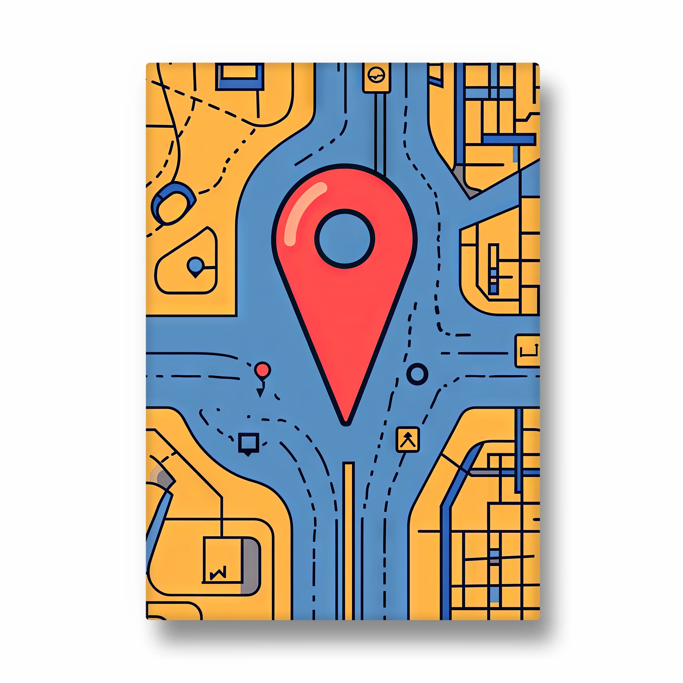 Central Pinpoint Crossroads - street map wall art