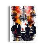 Chandelier Bar Conversations - Food & Bar Wall Art