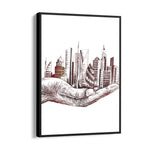 City in Your Hands - City Wall Art - Pillow Fights
