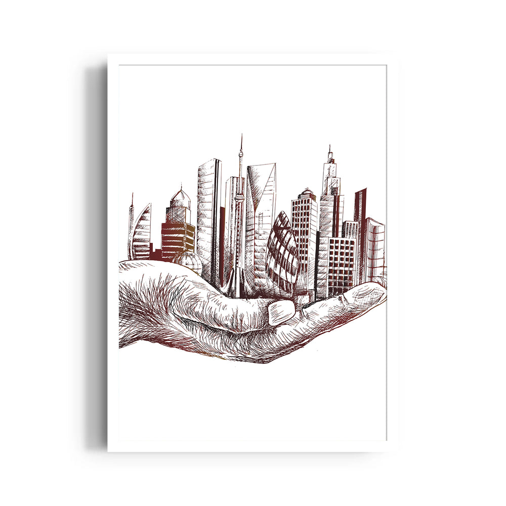 City in Your Hands - City Wall Art - Pillow Fights