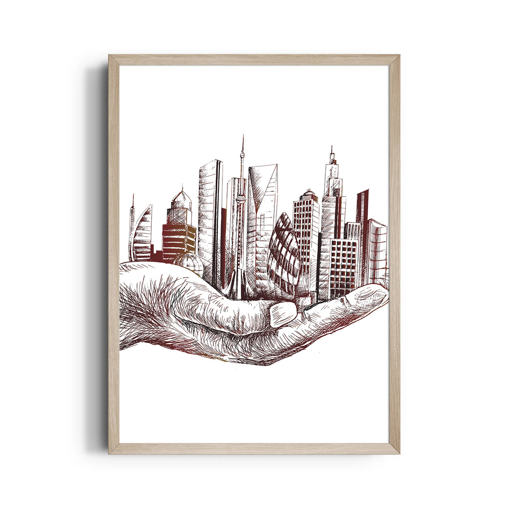 City in Your Hands - City Wall Art - Pillow Fights