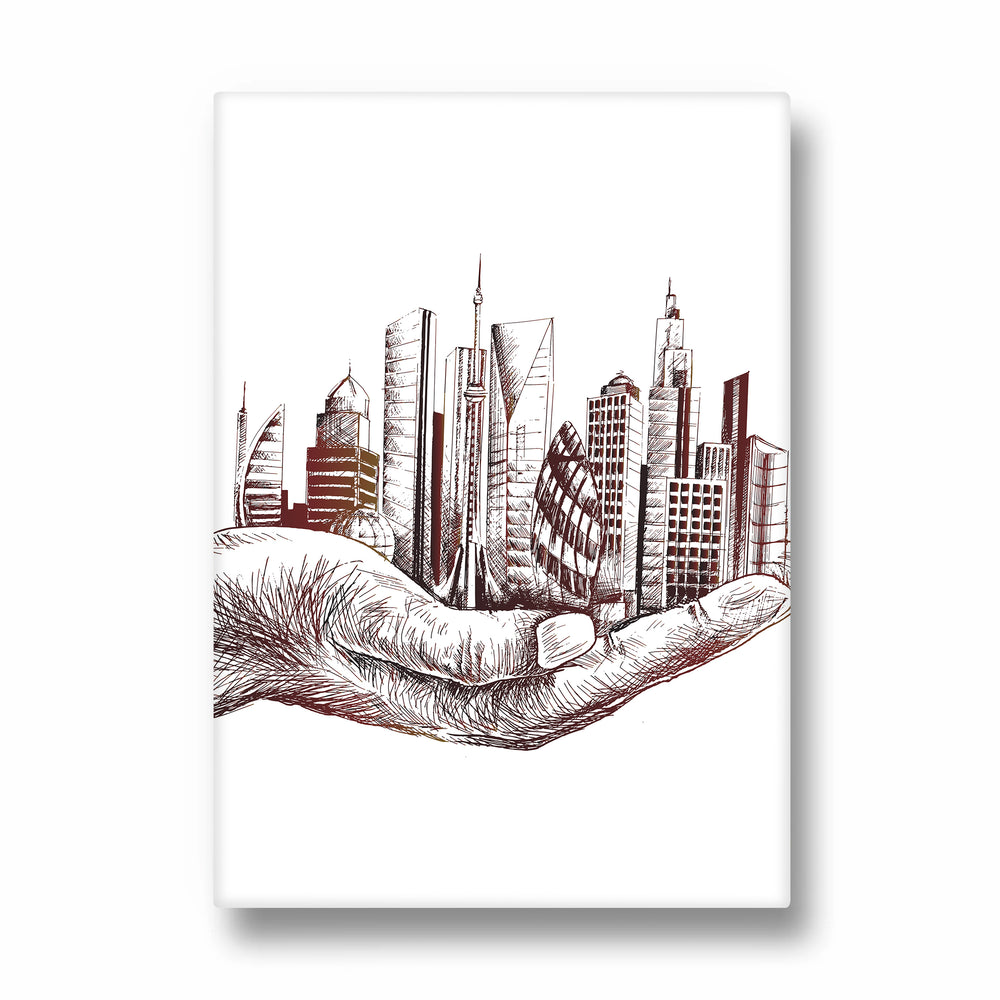 City in Your Hands - City Wall Art - Pillow Fights