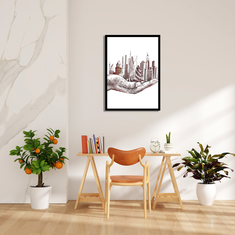 City in Your Hands - City Wall Art - Pillow Fights