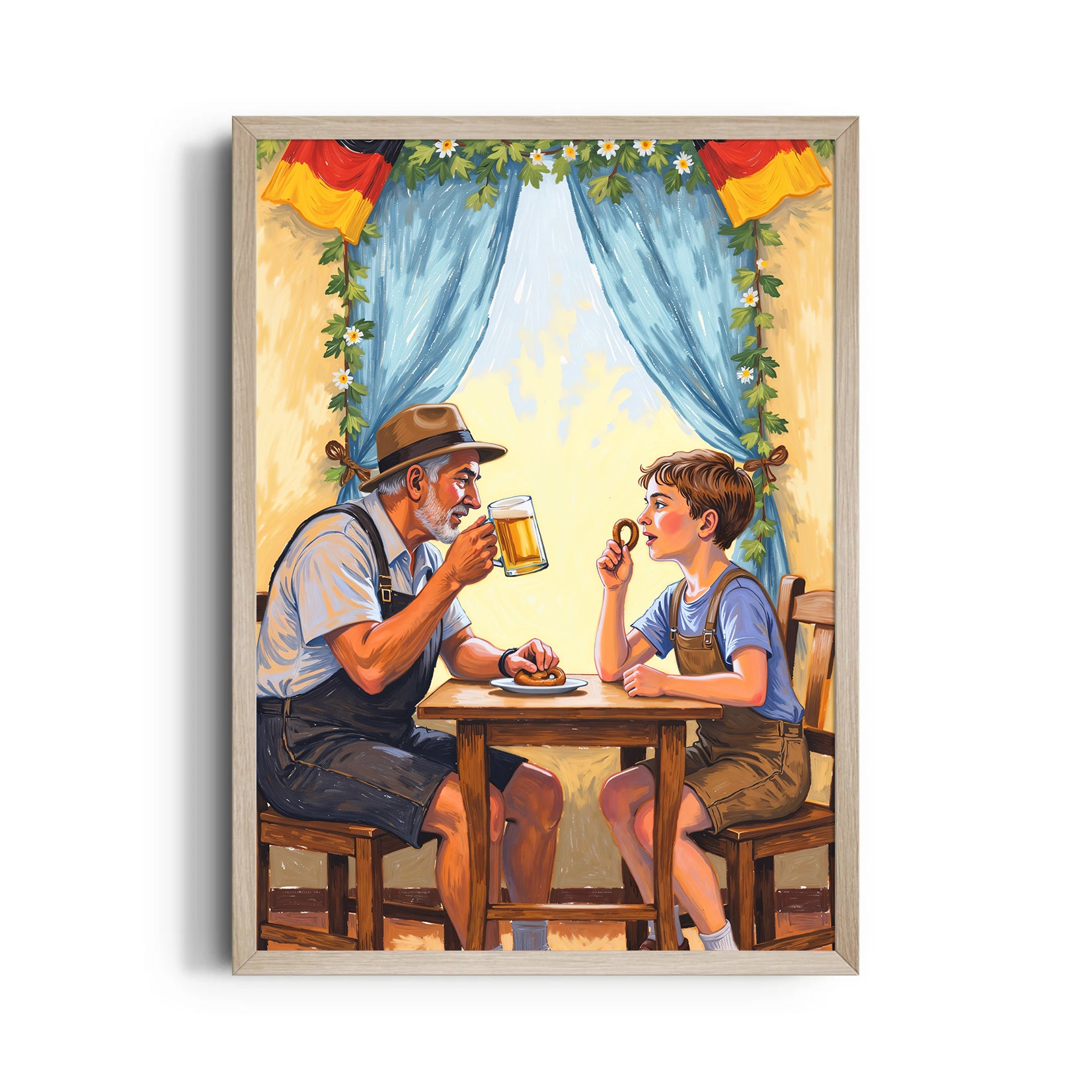 Classic Bavarian Moment ??? Beer & Pretzel Wall Art