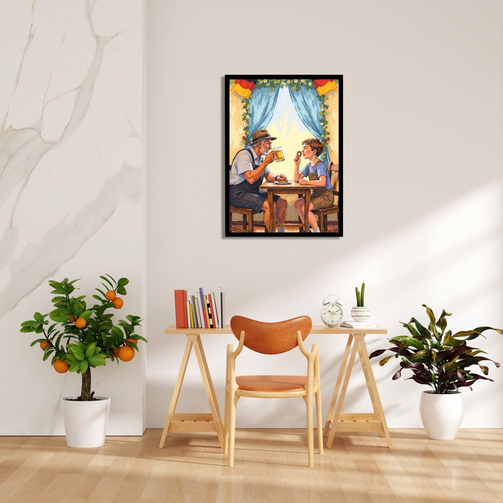 Classic Bavarian Moment – Beer & Pretzel Wall Art