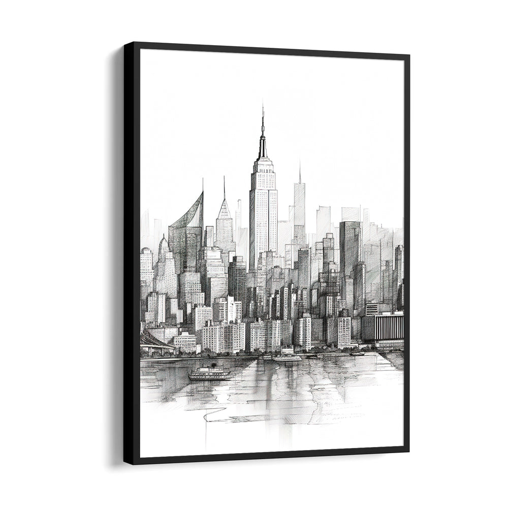Classic Manhattan Sketch - City Wall Art