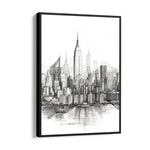 Classic Manhattan Sketch - City Wall Art