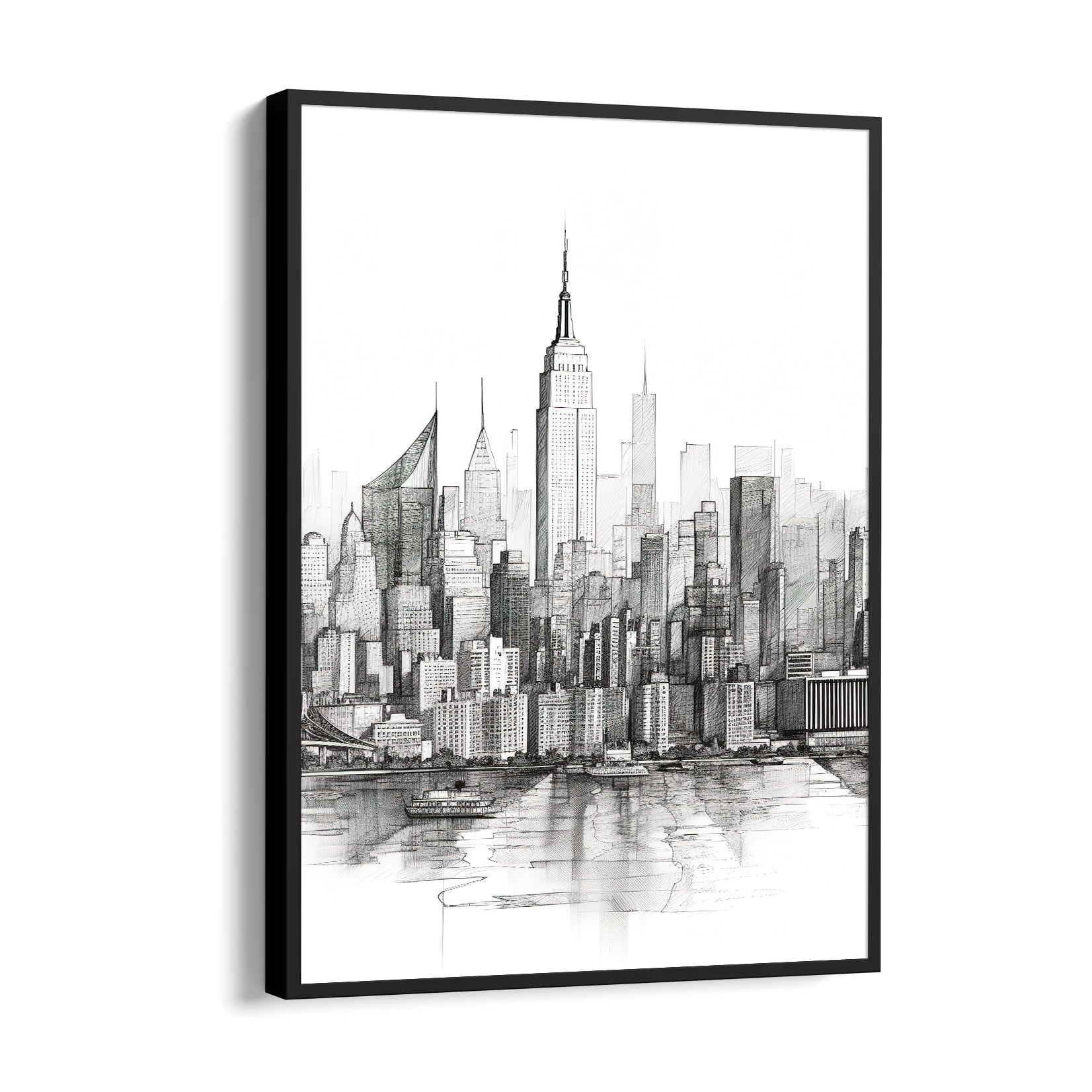 Classic Manhattan Sketch - City Wall Art
