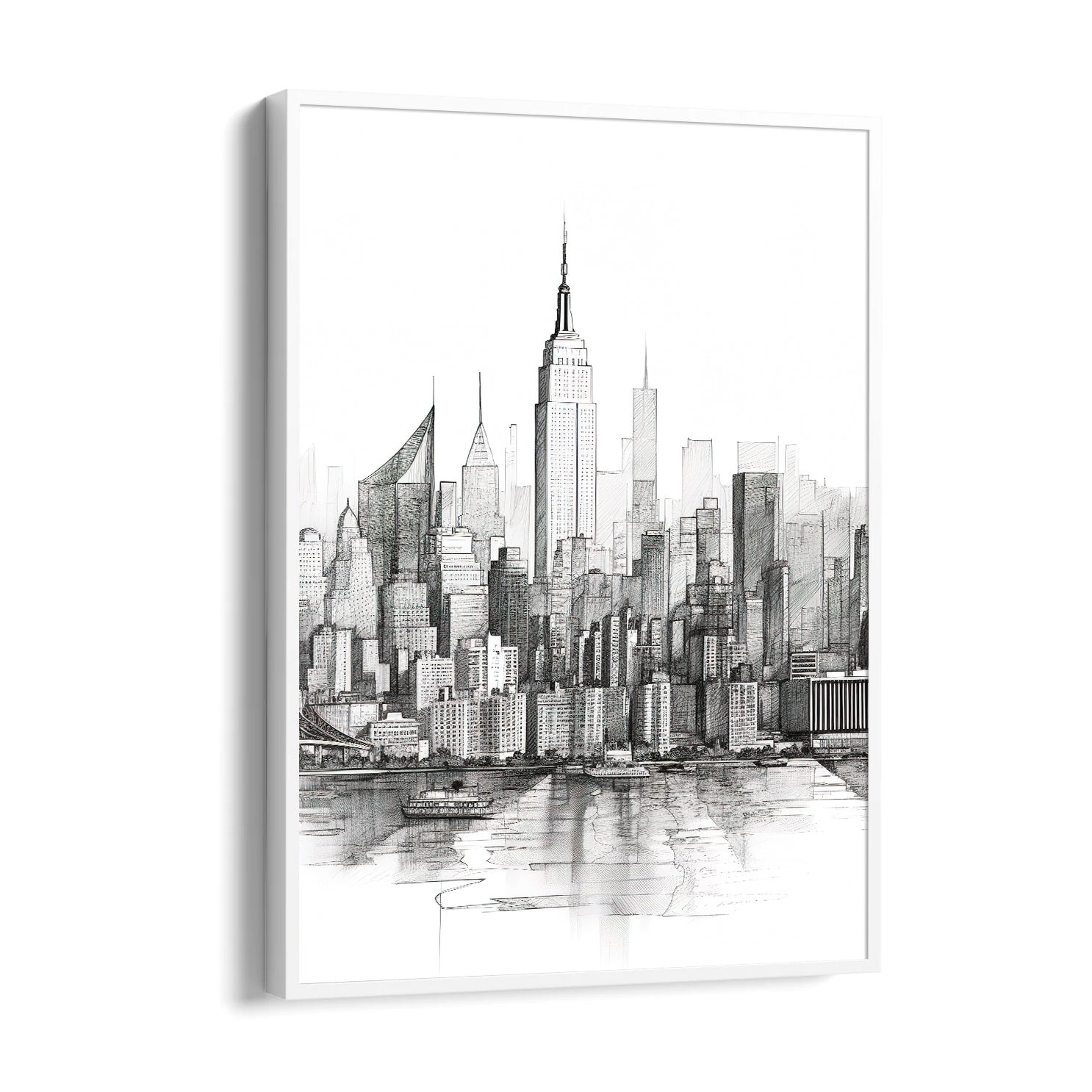 Classic Manhattan Sketch - City Wall Art