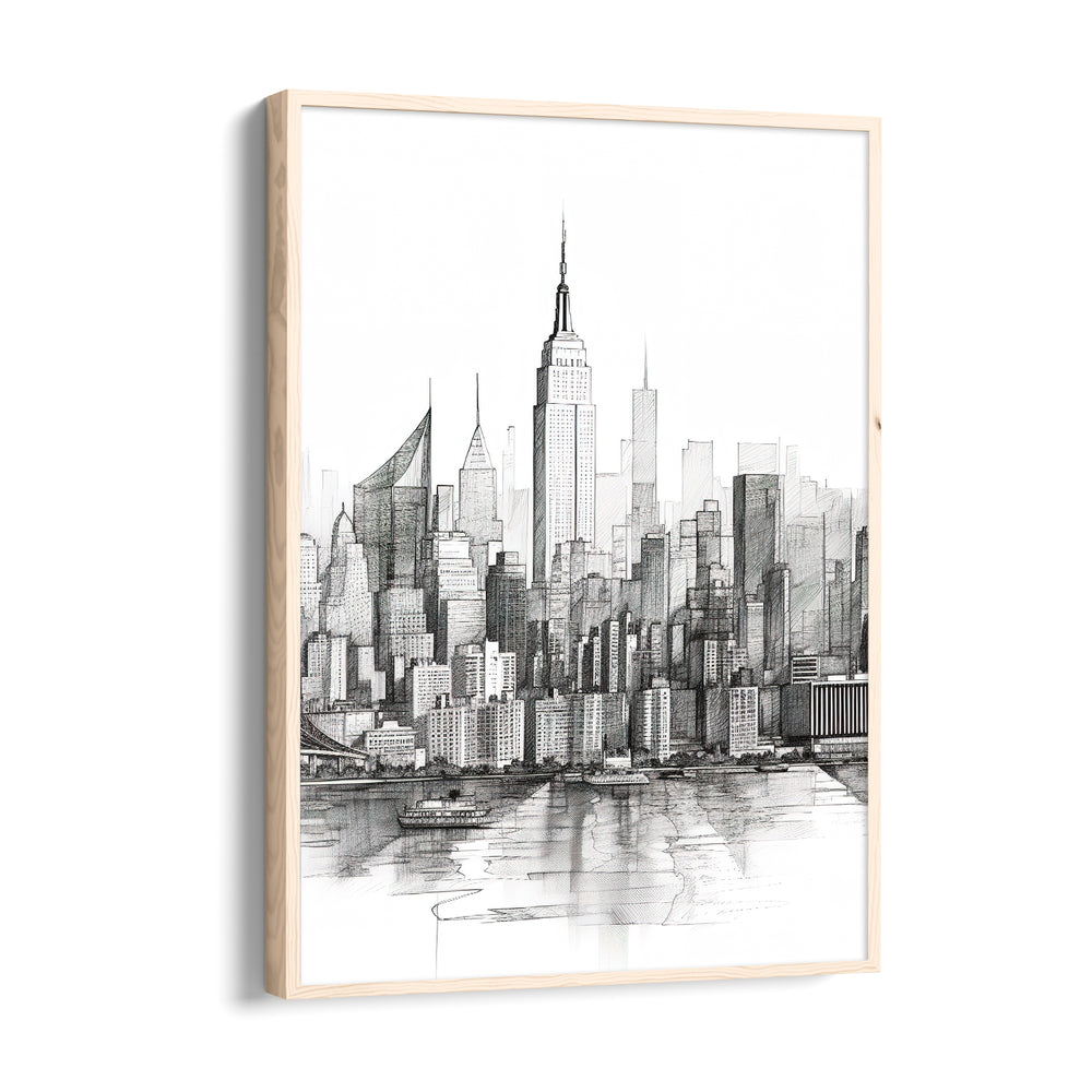 Classic Manhattan Sketch - City Wall Art