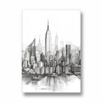 Classic Manhattan Sketch - City Wall Art