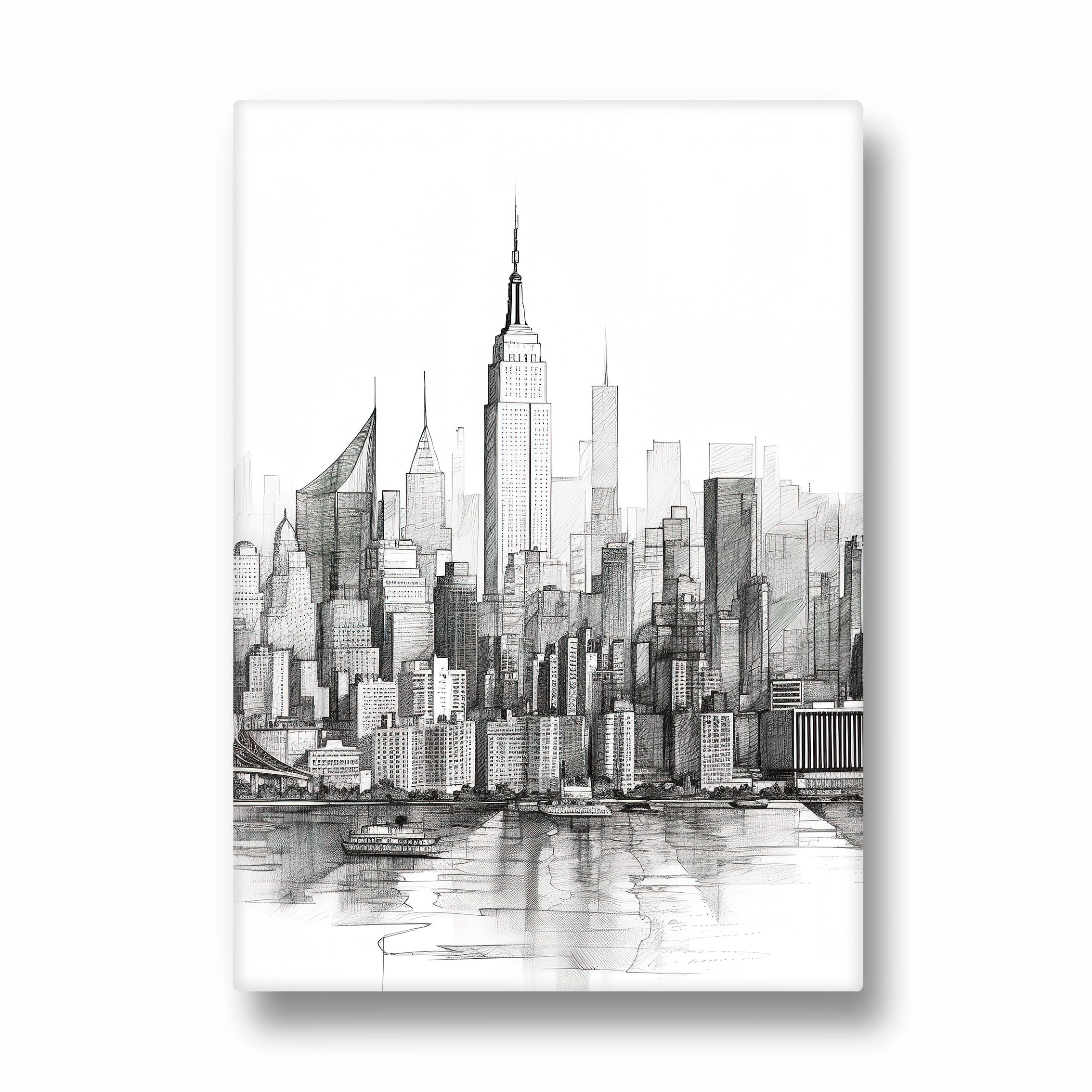 Classic Manhattan Sketch - City Wall Art