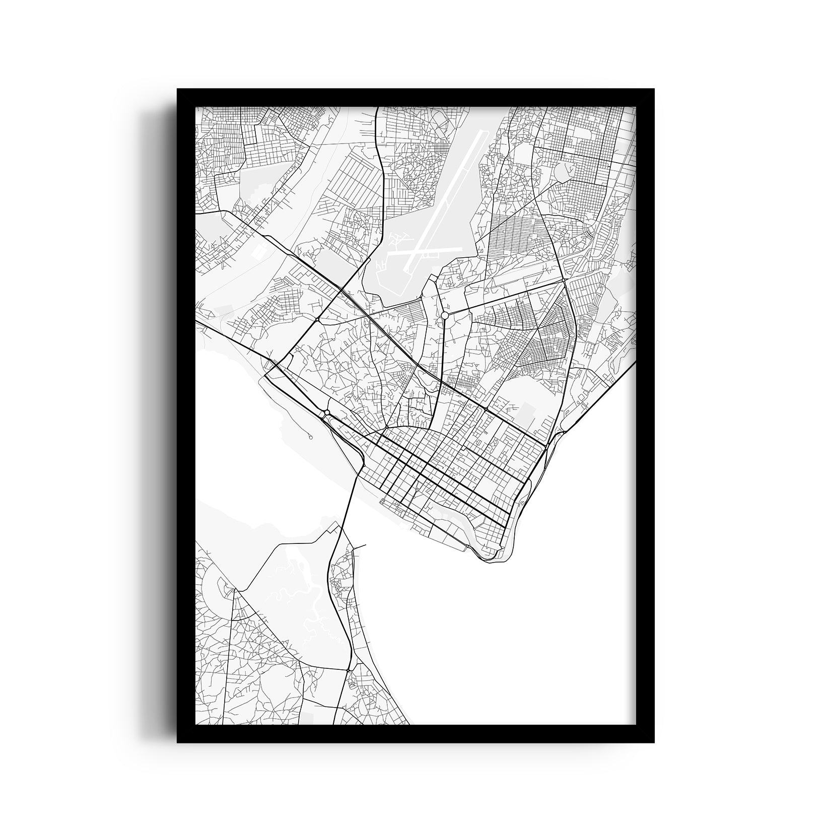 Coastal Gridlines - street map wall art