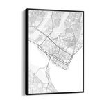 Coastal Gridlines - street map wall art - Pillow Fights