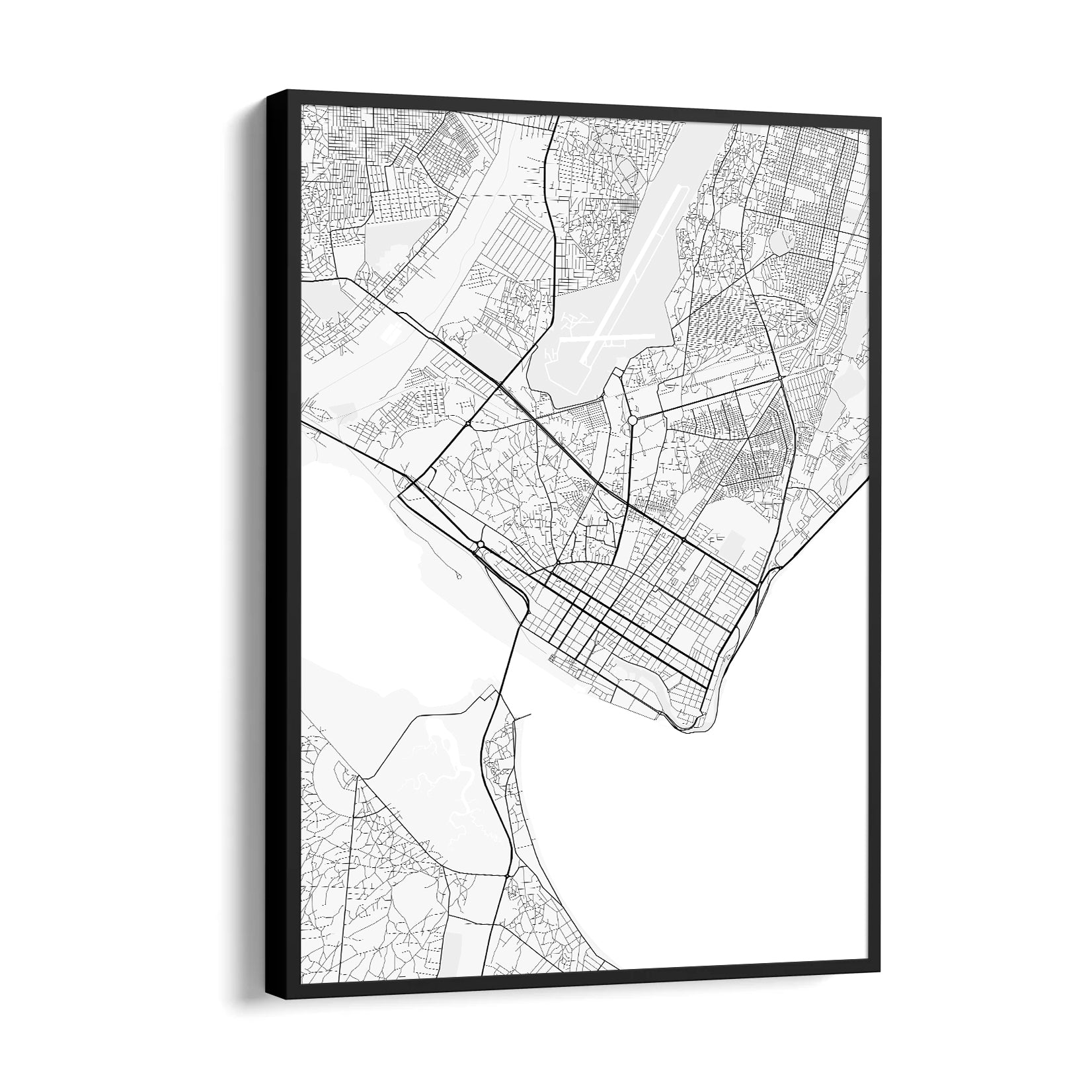 Coastal Gridlines - street map wall art