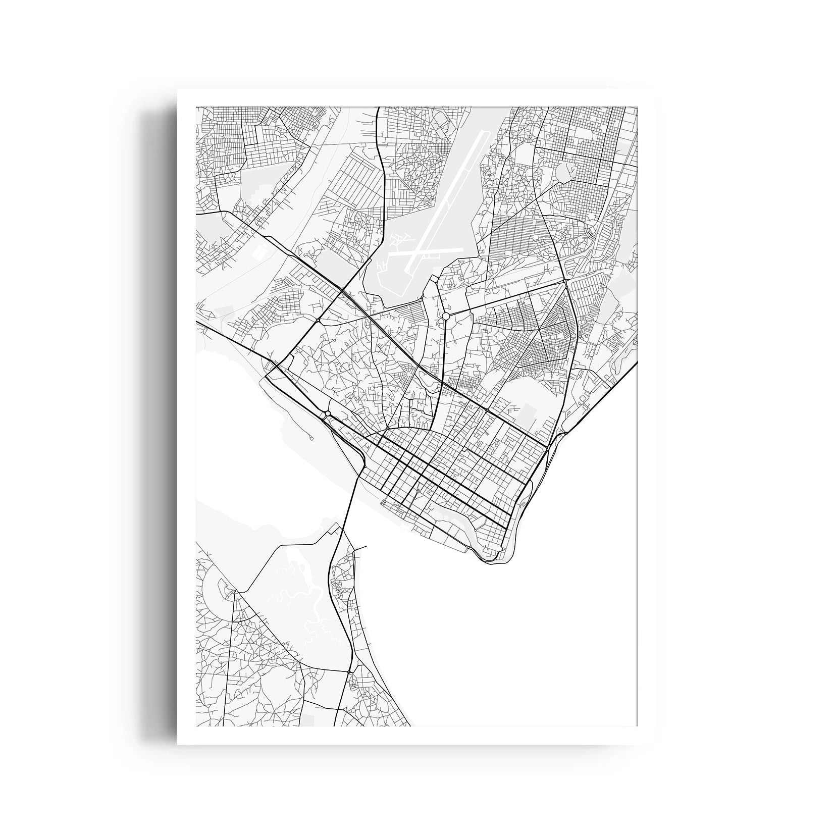 Coastal Gridlines - street map wall art