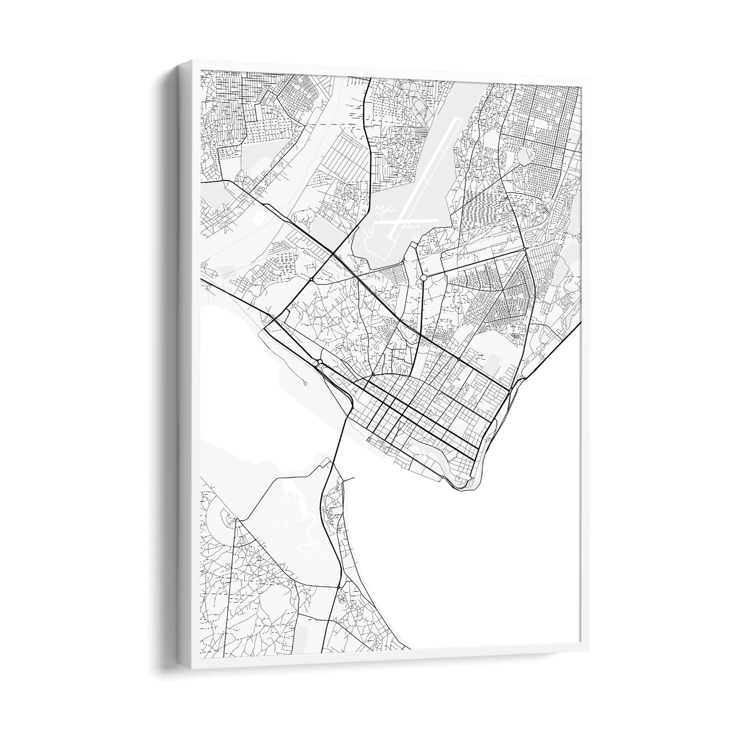 Coastal Gridlines - street map wall art