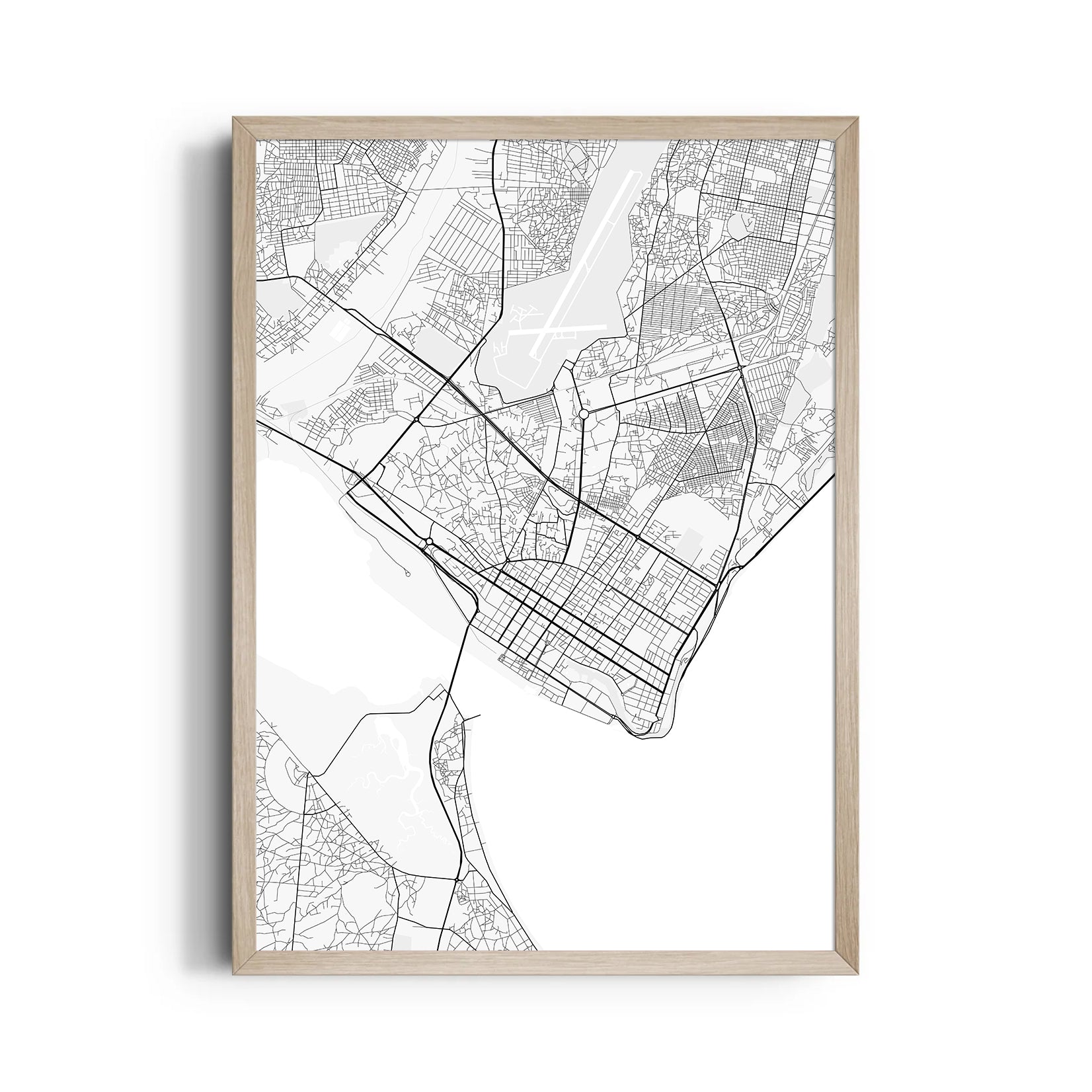 Coastal Gridlines - street map wall art