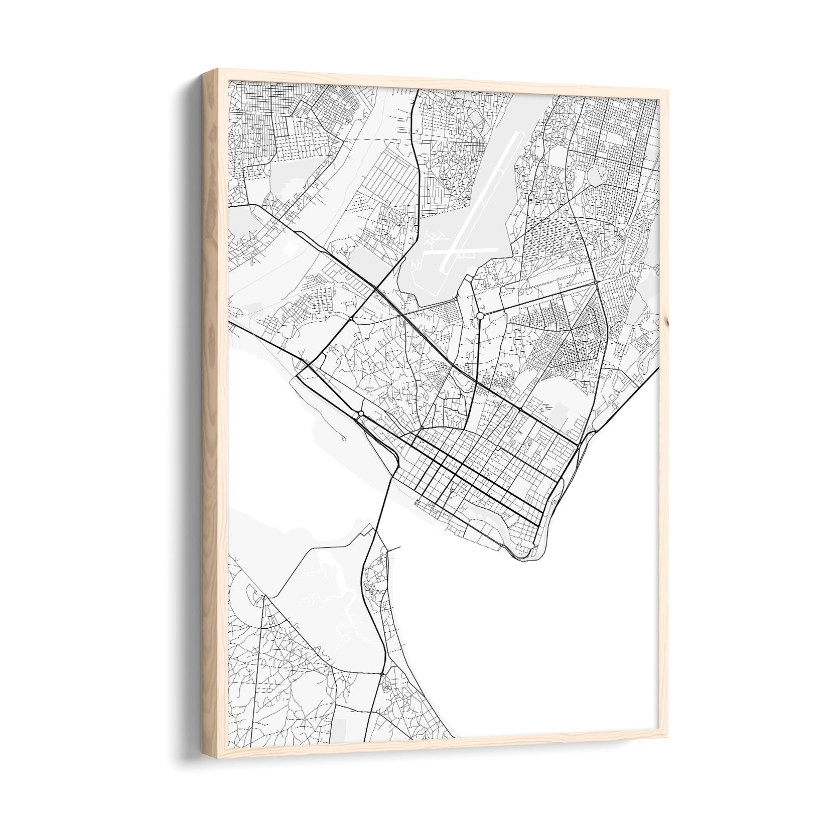 Coastal Gridlines - street map wall art