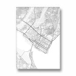 Coastal Gridlines - street map wall art - Pillow Fights