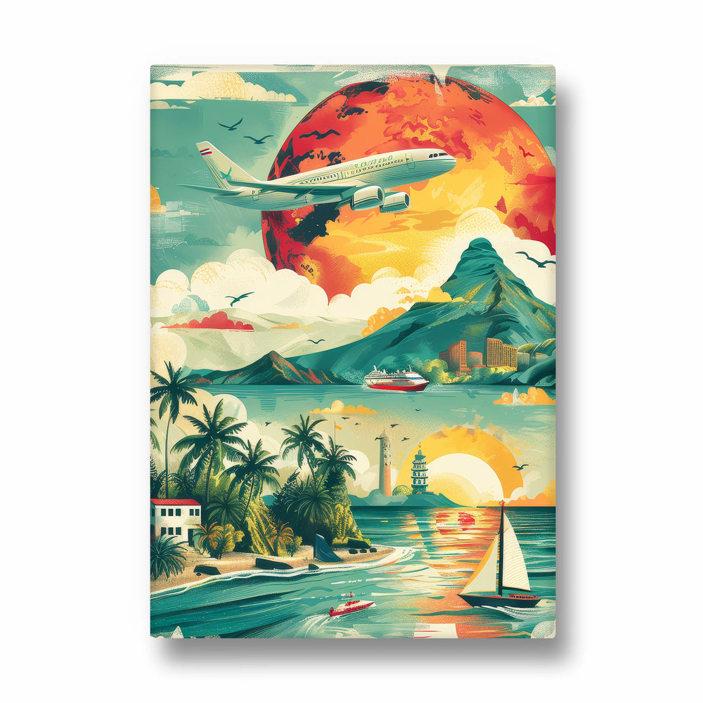 Crimson Horizon Voyage - Travel Wall Art