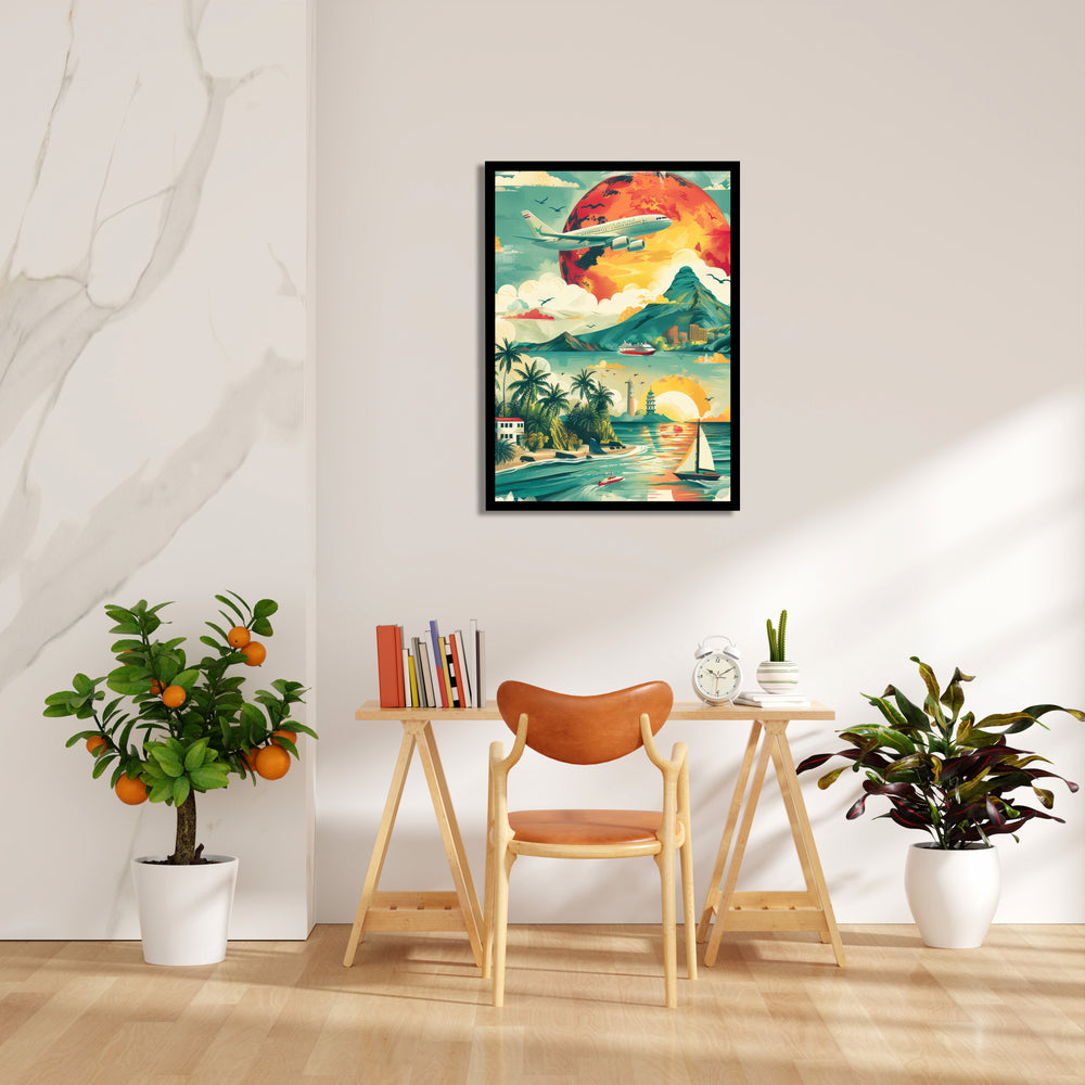 Crimson Horizon Voyage - Travel Wall Art