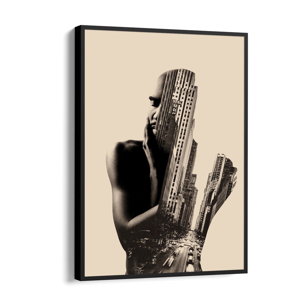 Double Exposure City Portrait – Artistic Urban Wall Art