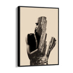 Double Exposure City Portrait – Artistic Urban Wall Art