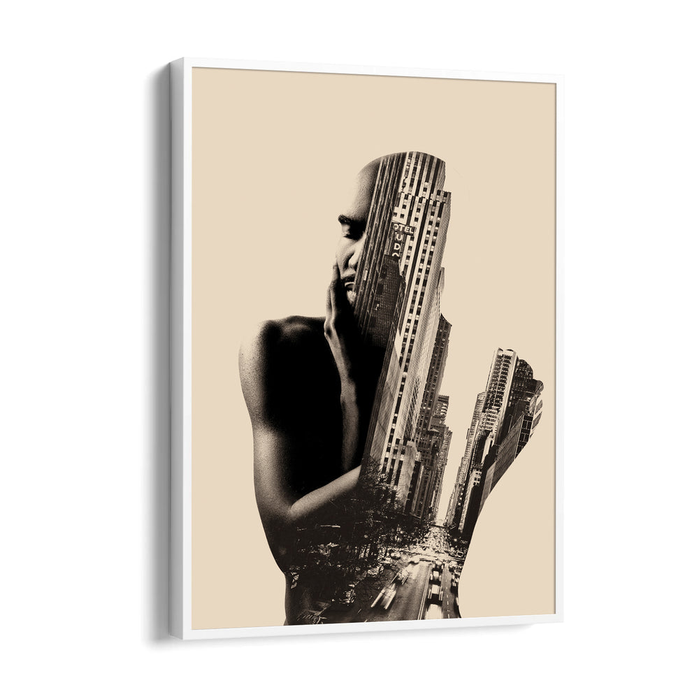 Double Exposure City Portrait – Artistic Urban Wall Art