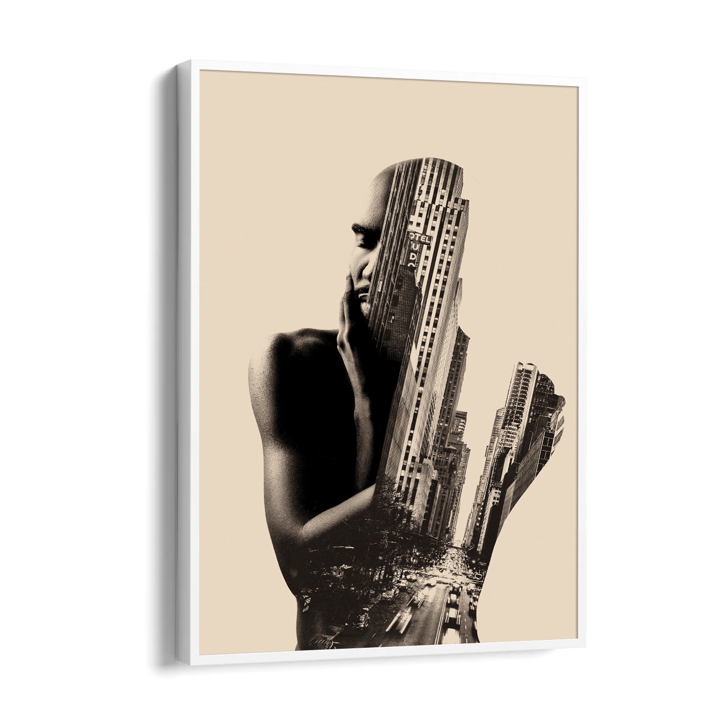 Double Exposure City Portrait ??? Artistic Urban Wall Art