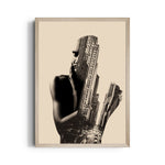 Double Exposure City Portrait – Artistic Urban Wall Art