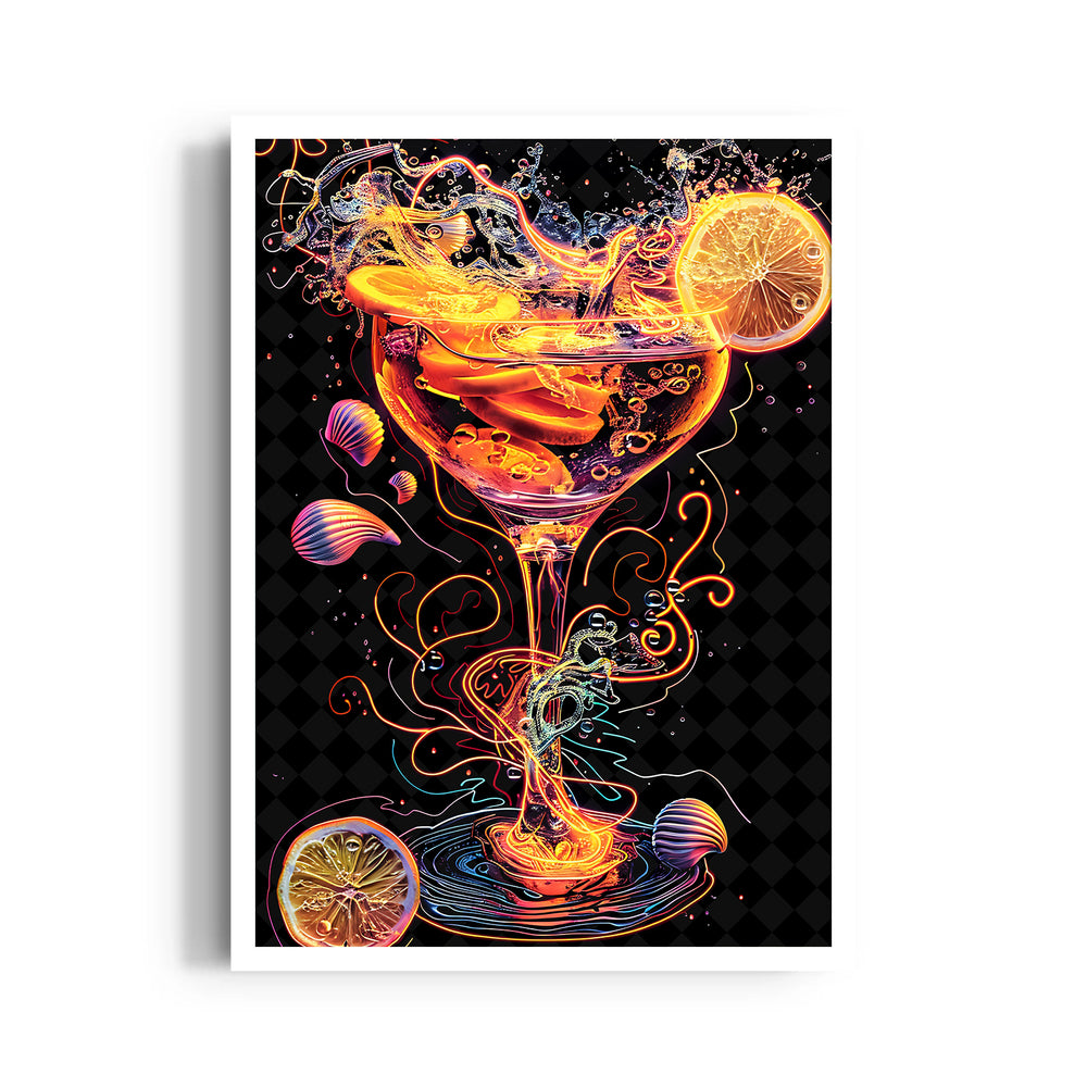 Electric Citrus Martini - Food & Bar Wall Art - Pillow Fights