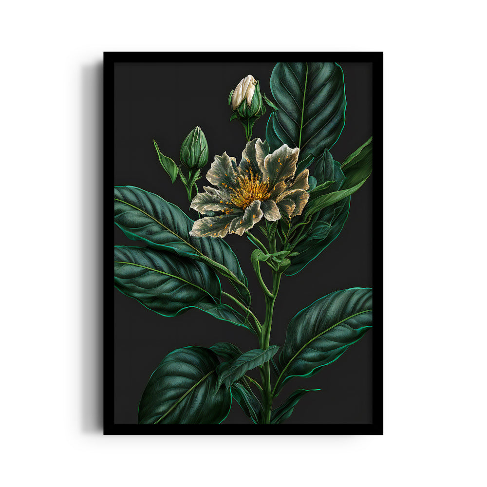 Emerald Midnight Bloom - Botanical Wall Art - Pillow Fights