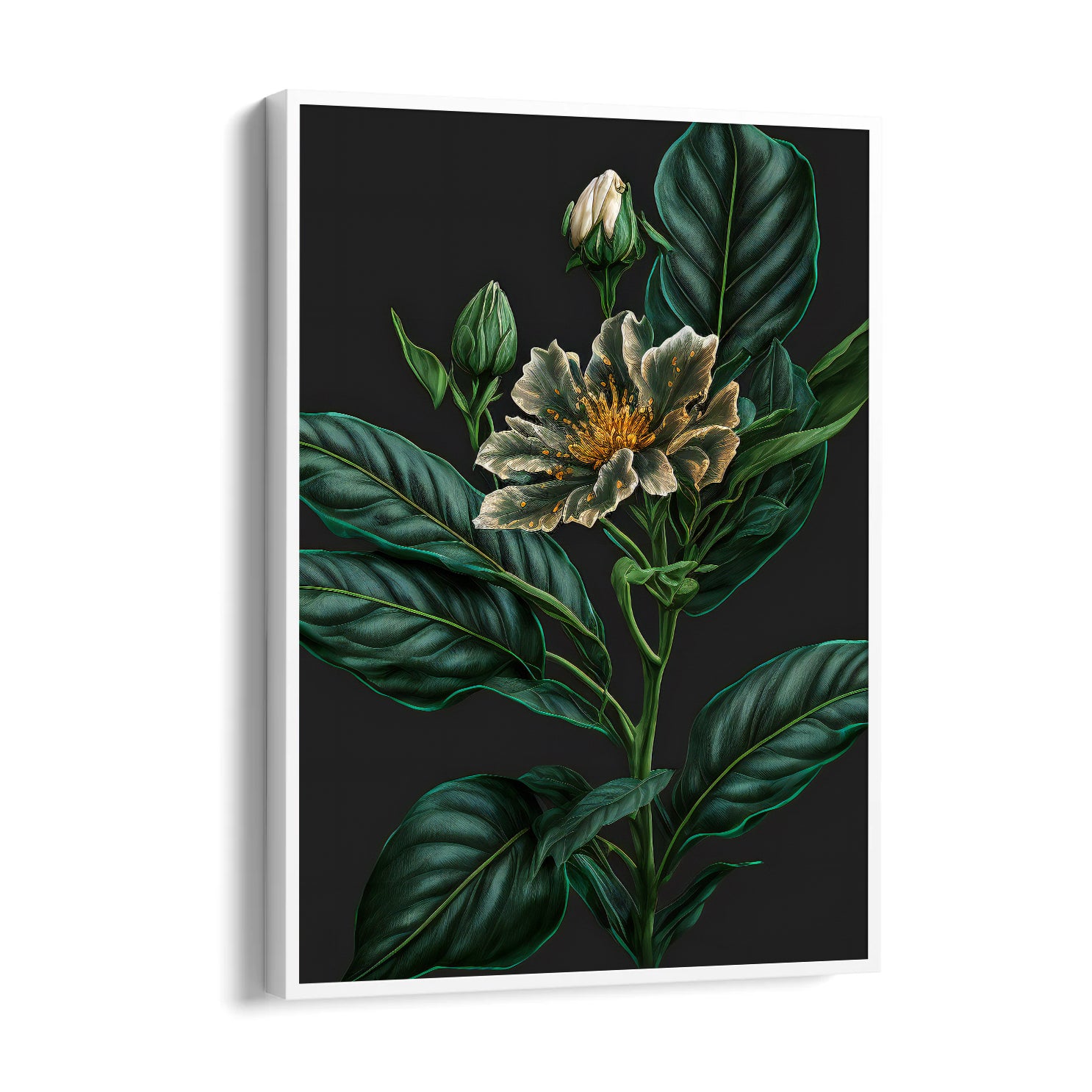 Emerald Midnight Bloom - Botanical Wall Art