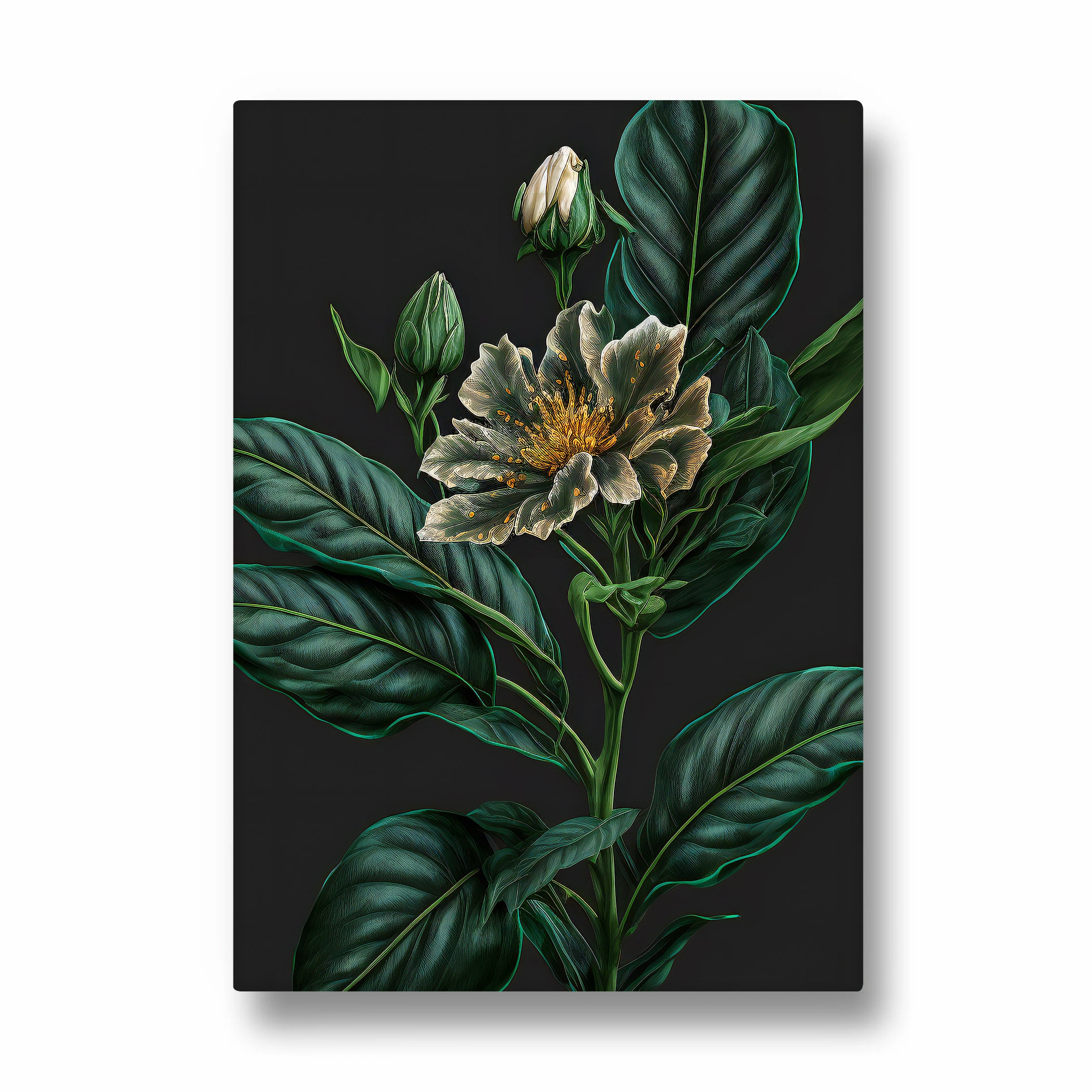 Emerald Midnight Bloom - Botanical Wall Art