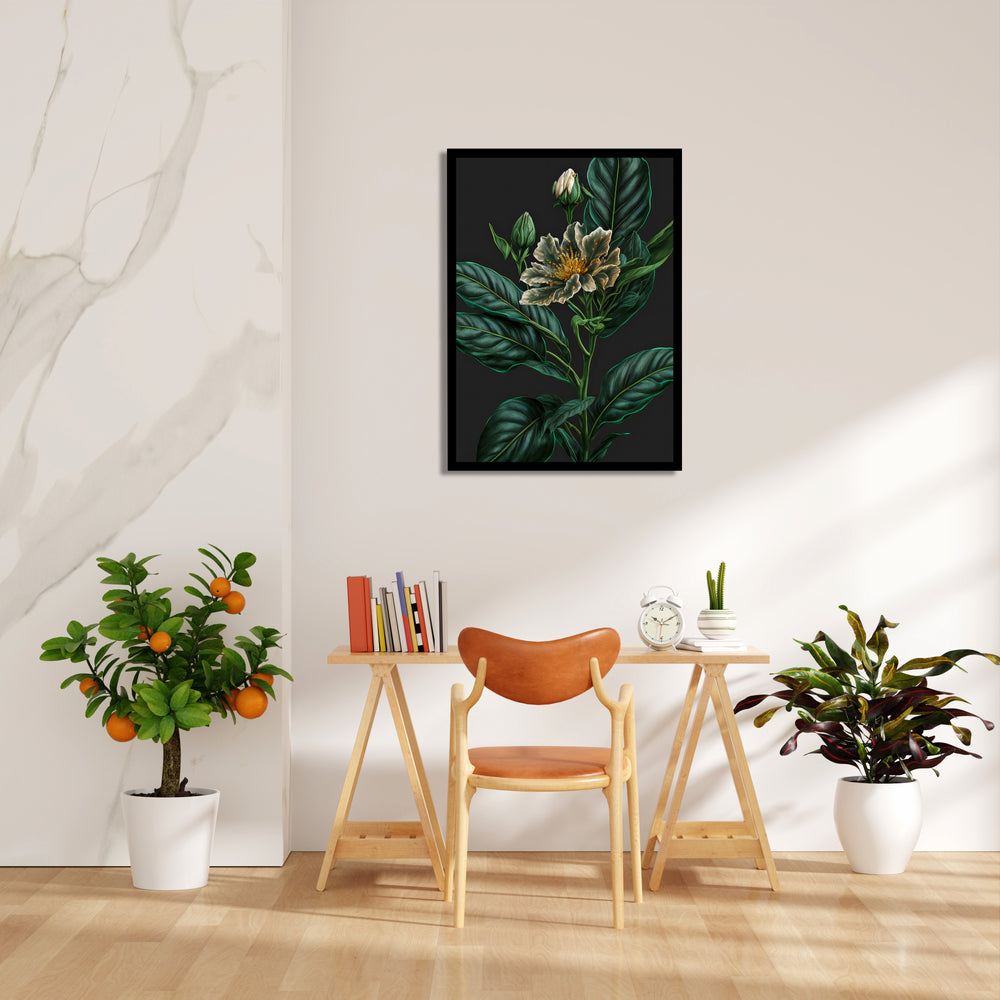 Emerald Midnight Bloom - Botanical Wall Art - Pillow Fights