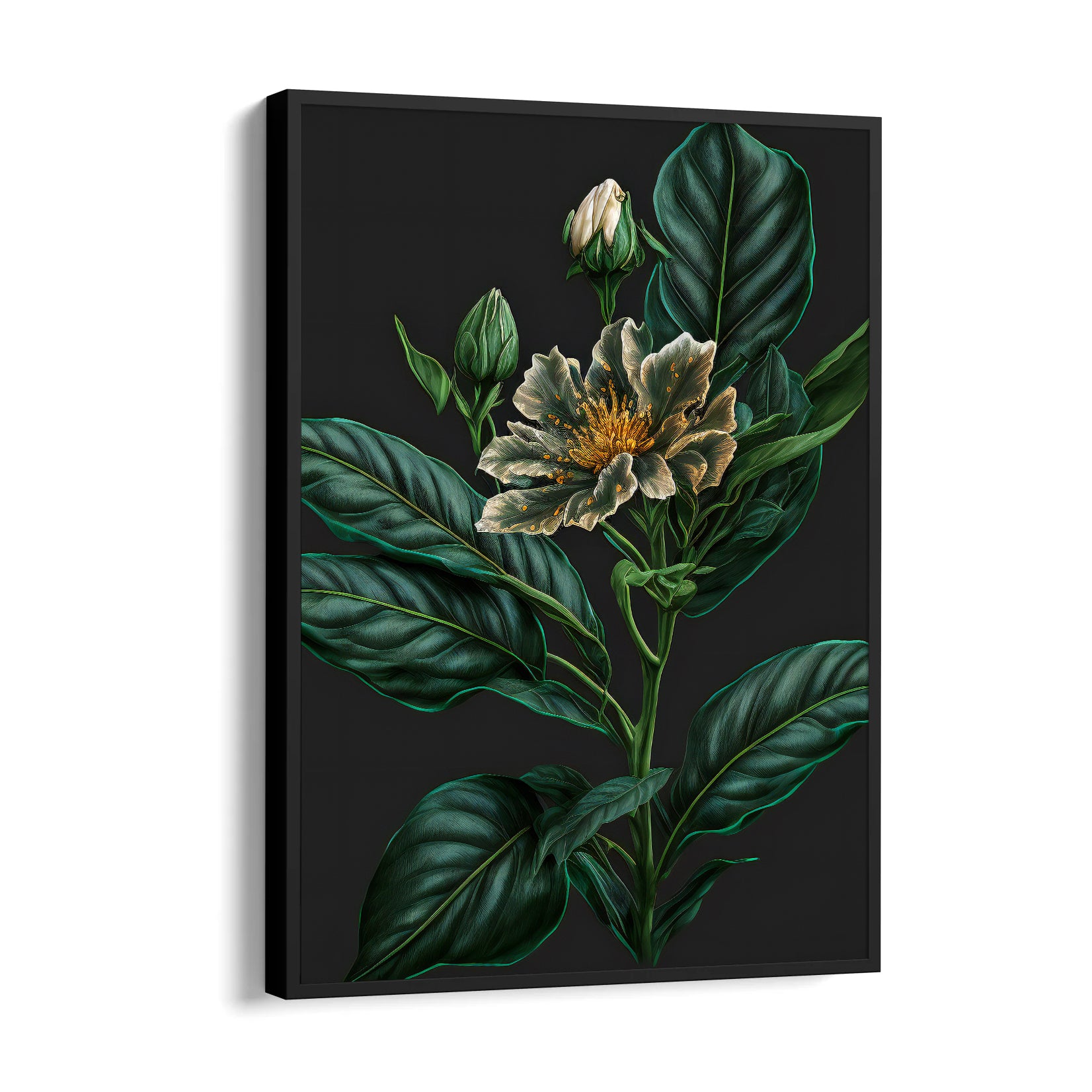 Emerald Midnight Bloom - Botanical Wall Art