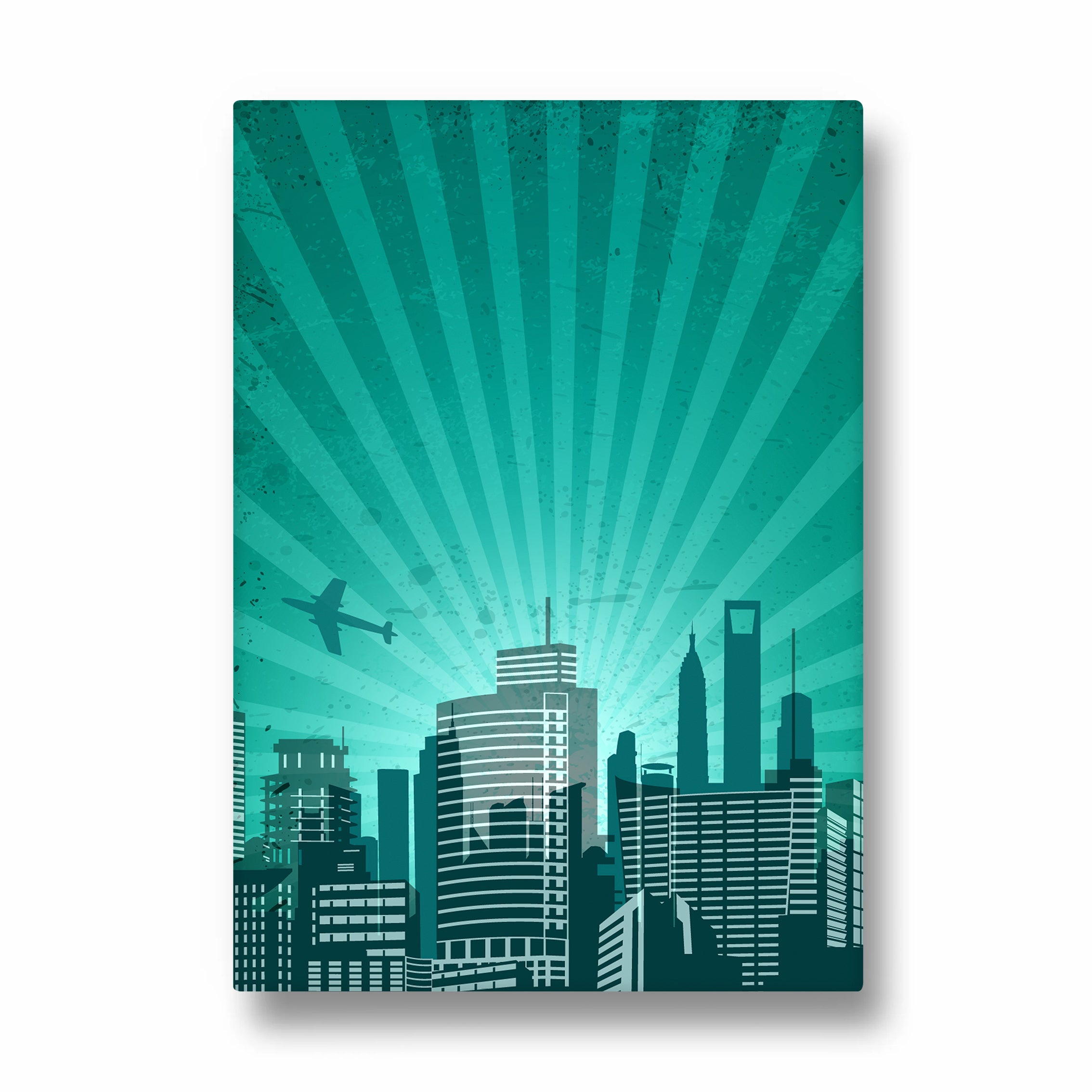 Emerald Skyline Flight - City Wall Art