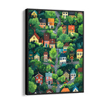 Enchanted Green Neighborhood - street map wall art